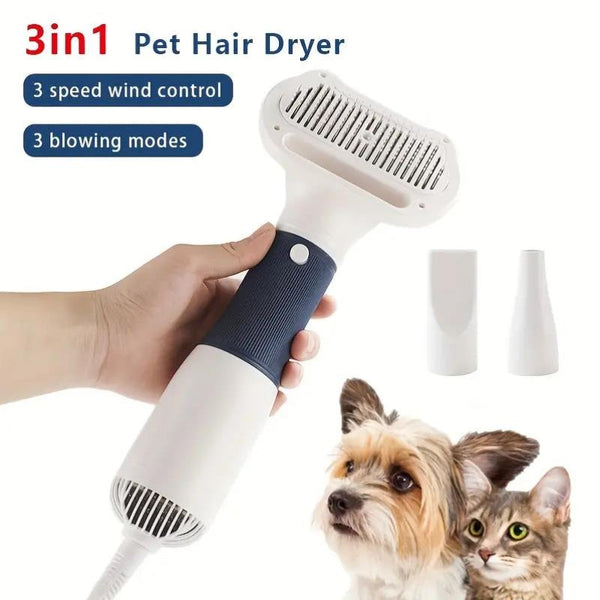 Sèche-cheveux et brosse peigne pour animaux de compagnie 3 en 1 